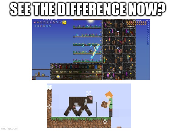 godlypingu may raid the stream | SEE THE DIFFERENCE NOW? | image tagged in blank white template | made w/ Imgflip meme maker