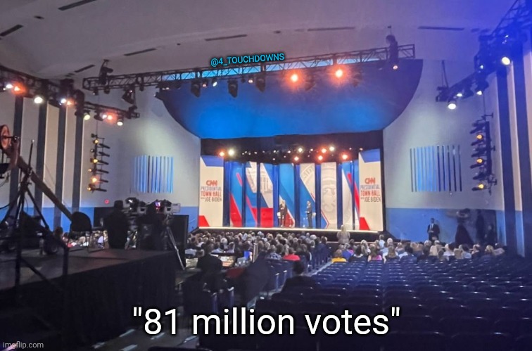 PEDOTUS' CNN Town Hall | @4_TOUCHDOWNS; "81 million votes" | image tagged in joe biden,cnn fake news | made w/ Imgflip meme maker