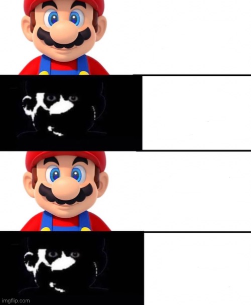 High Quality Mario light side dark side 4 panel Blank Meme Template