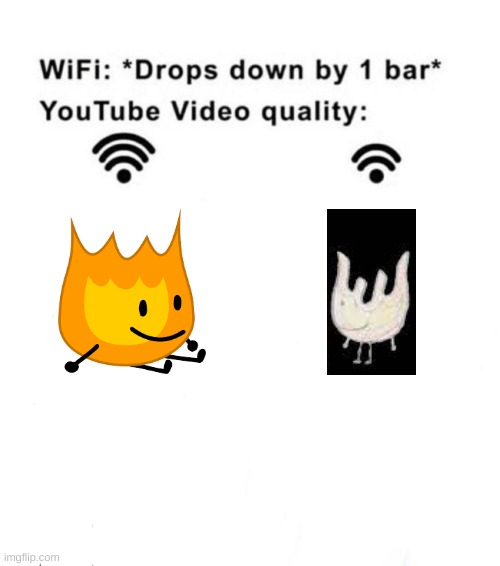 Firey|2008-2021 | image tagged in wifi drops by 1 bar | made w/ Imgflip meme maker