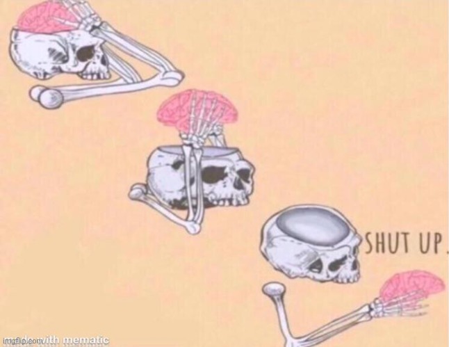 brain shut up | image tagged in brain shut up | made w/ Imgflip meme maker
