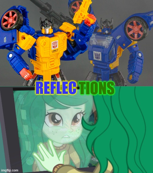 Punch-Counterpunch - REFLEC Wallflower Blush - TIONS | TIONS; REFLEC | image tagged in right beside my shadow,wallflower blush,transformers,equestria girls | made w/ Imgflip meme maker