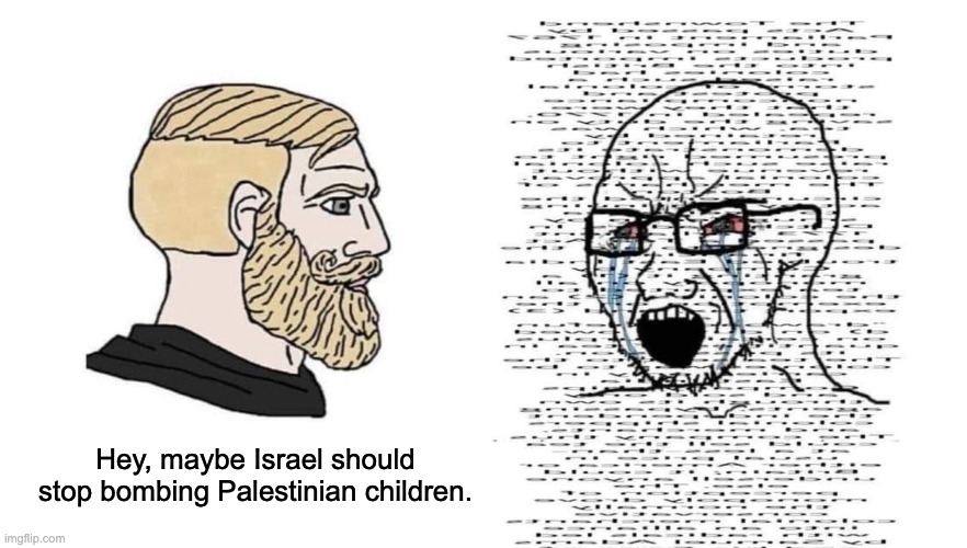 Hey, maybe Israel should stop bombing Palestinian children. | made w/ Imgflip meme maker