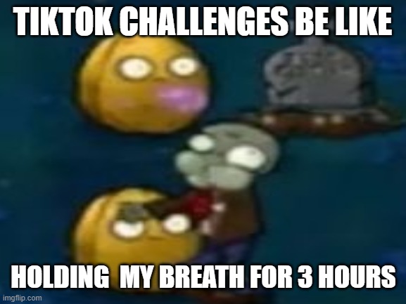  TIKTOK CHALLENGES BE LIKE; HOLDING  MY BREATH FOR 3 HOURS | image tagged in memes | made w/ Imgflip meme maker