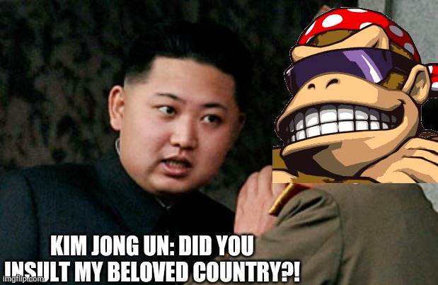Kim Jong Un angry | KIM JONG UN: DID YOU INSULT MY BELOVED COUNTRY?! | image tagged in kim jong un angry | made w/ Imgflip meme maker