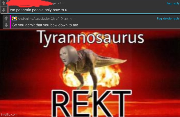 Tyrannosaurus REKT | image tagged in tyrannosaurus rekt | made w/ Imgflip meme maker