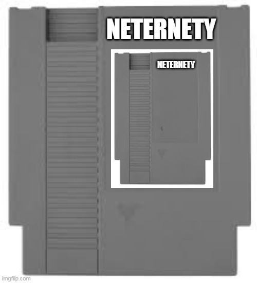 NES cartridge | NETERNETY; NETERNETY | image tagged in nes cartridge | made w/ Imgflip meme maker