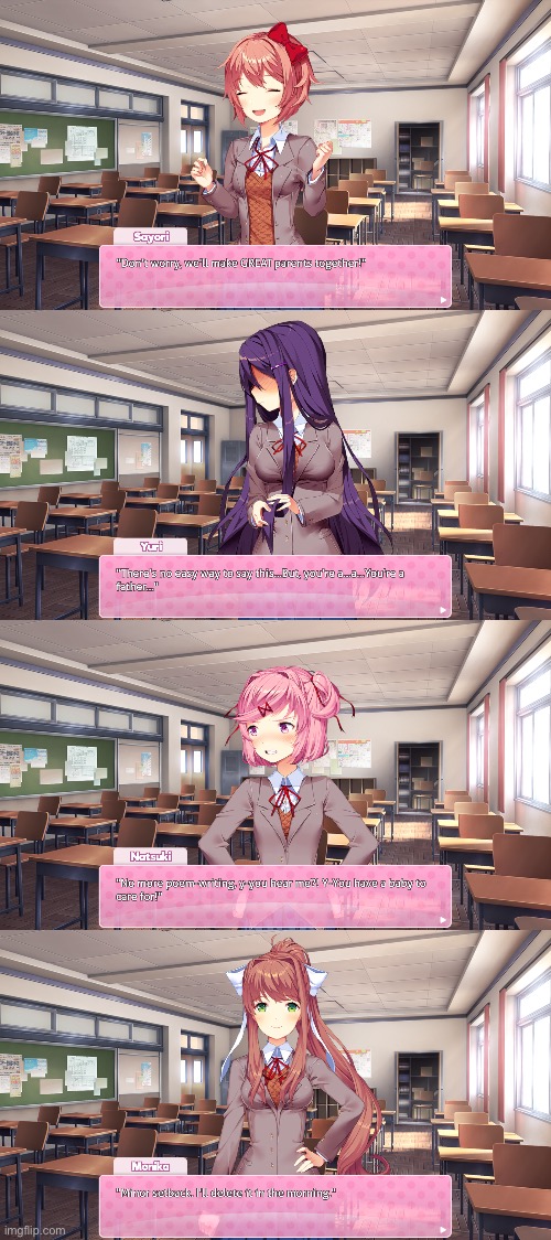 How the doki’s tell you they’re pregnant | made w/ Imgflip meme maker