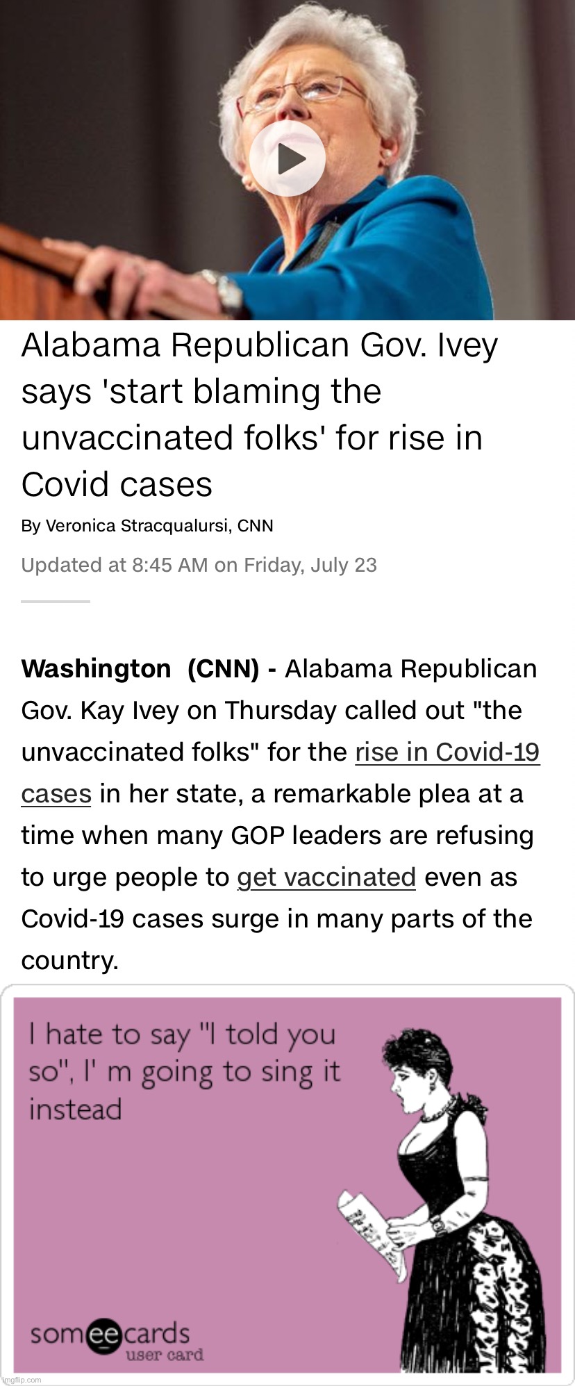 Blame? For unvaccinated folks?! Uhhh what happened to it’s just a personal choice?? | image tagged in alabama republican governor antivaxxers,i told you so,vaccines,vaccinations,antivax,covid-19 | made w/ Imgflip meme maker