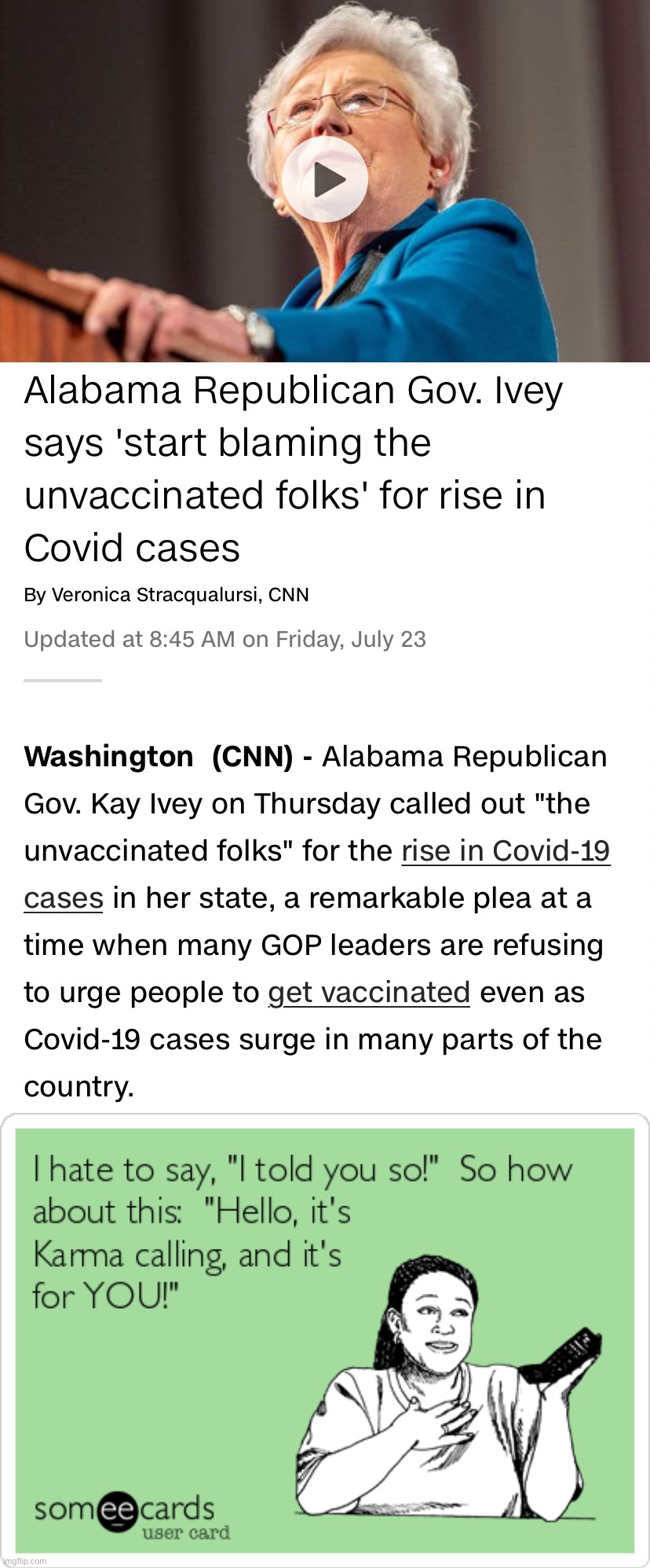 Blame? For unvaccinated folks?! I thought it was just a personal choice!! | image tagged in alabama republican governor antivaxxers,i told you so,alabama,covid-19,vaccinations,antivax | made w/ Imgflip meme maker