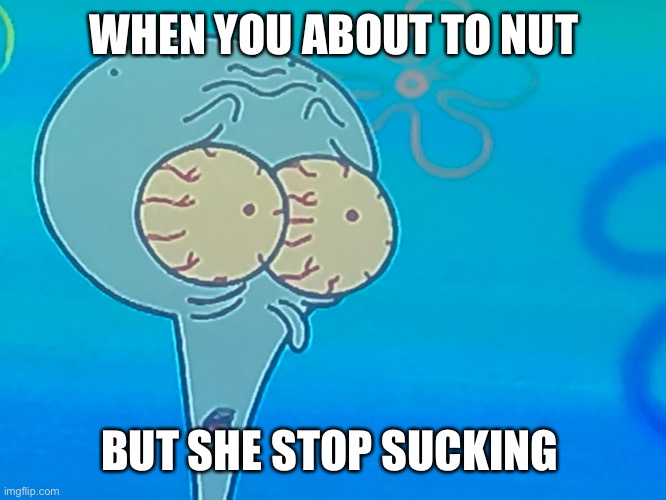 Ja | WHEN YOU ABOUT TO NUT; BUT SHE STOP SUCKING | made w/ Imgflip meme maker