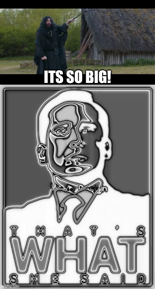 ITS SO BIG! | image tagged in that's what she said | made w/ Imgflip meme maker