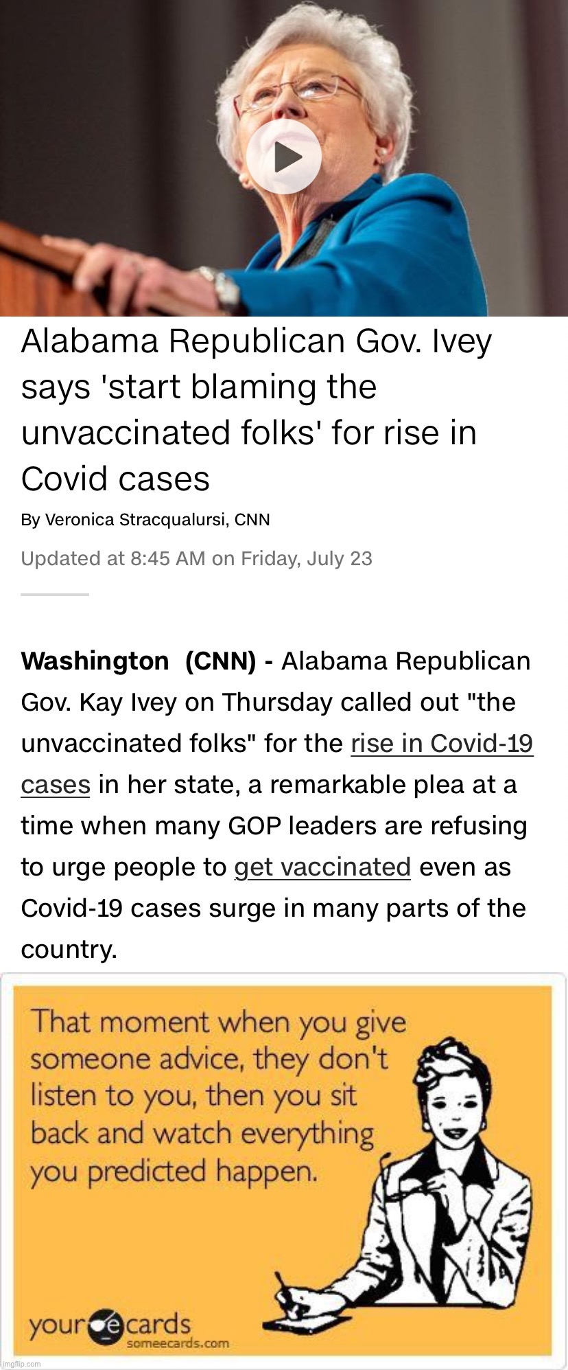 Happens a lot around here | image tagged in alabama republican governor antivaxxers,i told you so | made w/ Imgflip meme maker