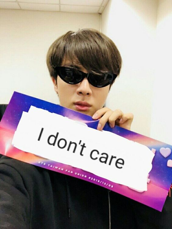 Jin Doesn't Care Blank Meme Template