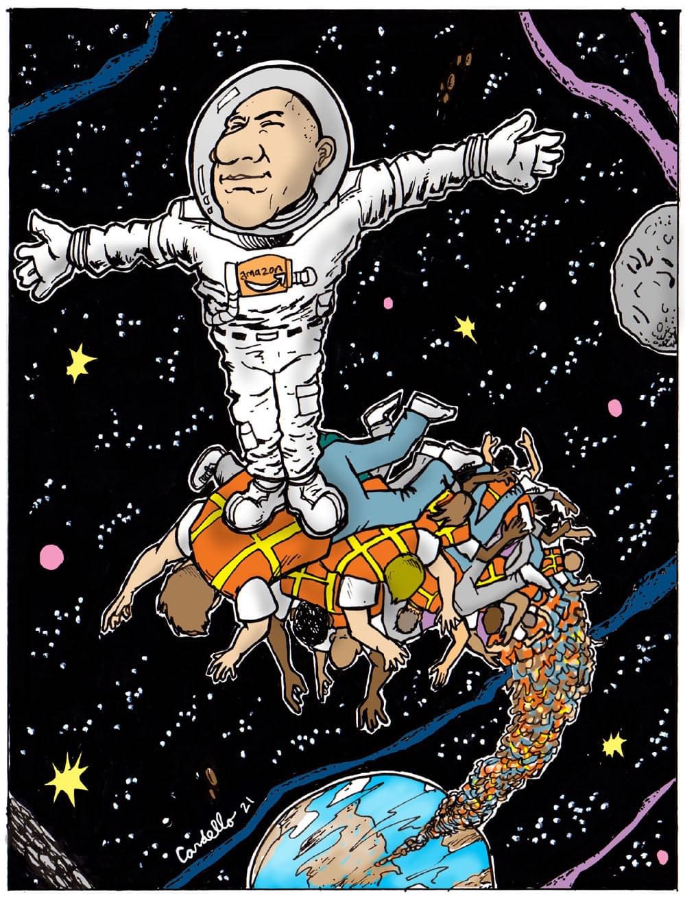 Jeff Bezos in space Blank Meme Template
