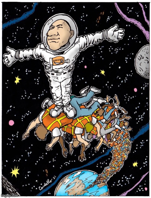 Jeff Bezos in space | image tagged in jeff bezos in space | made w/ Imgflip meme maker