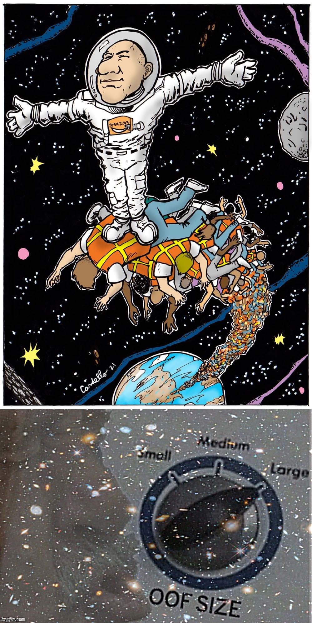 image tagged in jeff bezos in space,oof size hubble deep field sharpened | made w/ Imgflip meme maker