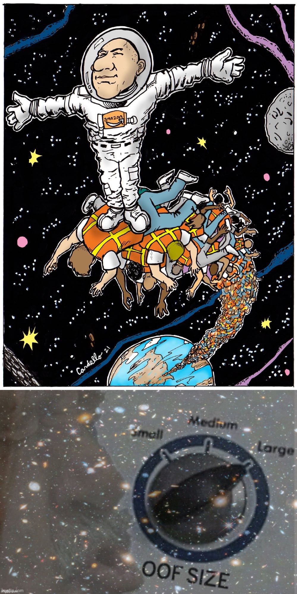 oof size Hubble Deep Field | image tagged in jeff bezos in space,oof size hubble deep field,oof size large,jeff bezos,amazon,oof | made w/ Imgflip meme maker