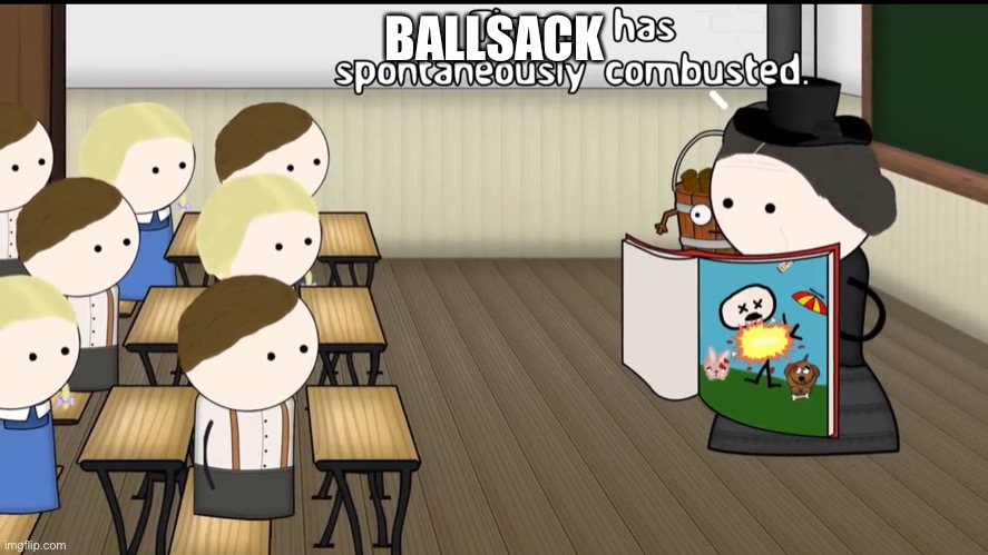 Timmy has spontaneously combusted | BALLSACK | image tagged in timmy has spontaneously combusted | made w/ Imgflip meme maker