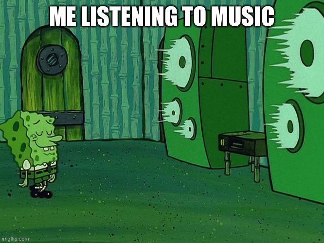 working listening to music meme