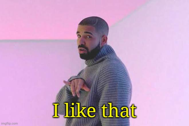 Drizzy 50/50 | I like that | image tagged in drizzy 50/50 | made w/ Imgflip meme maker