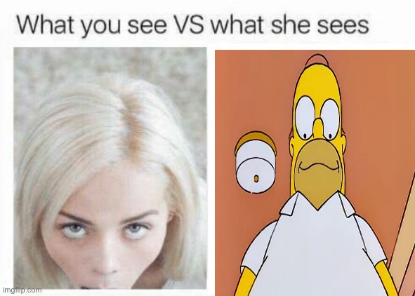 Jjajja | image tagged in what you see vs what she sees | made w/ Imgflip meme maker