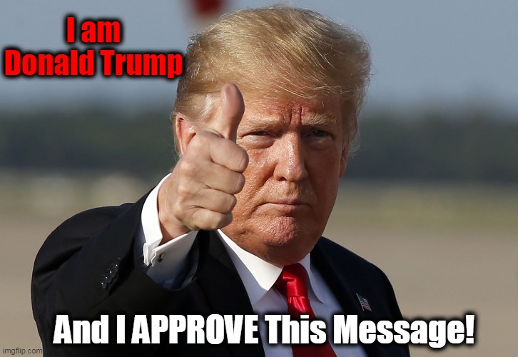 I am Donald Trump And I APPROVE This Message! | made w/ Imgflip meme maker