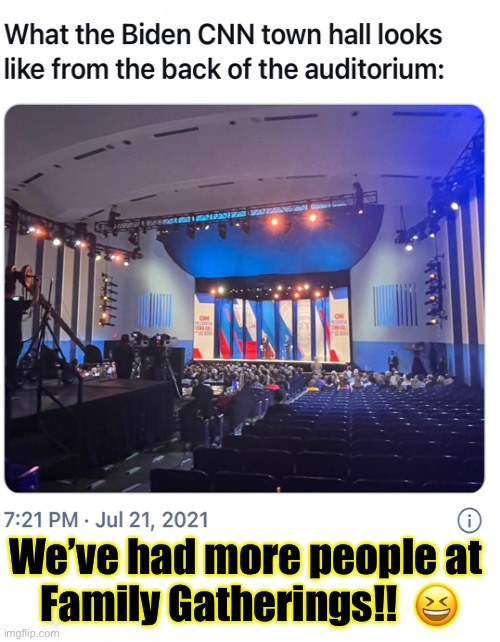 80 Million Voters  -  47 Attendees | We’ve had more people at 
Family Gatherings!!  😆 | image tagged in 80 million votes my ass,dems are marxists,dem politicians hate america,screwing all americans equally,they can kma | made w/ Imgflip meme maker