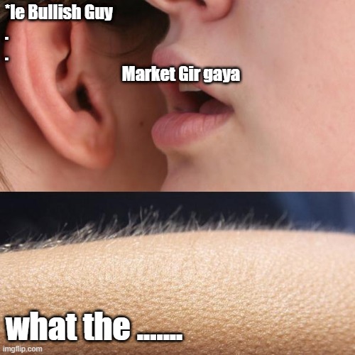 Whisper and Goosebumps | *le Bullish Guy
.
.

                                    Market Gir gaya; what the ....... | image tagged in whisper and goosebumps | made w/ Imgflip meme maker