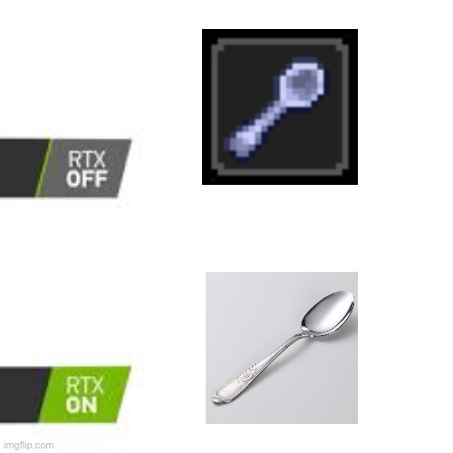 Mining fatigue be like | image tagged in rtx off vs rtx on | made w/ Imgflip meme maker