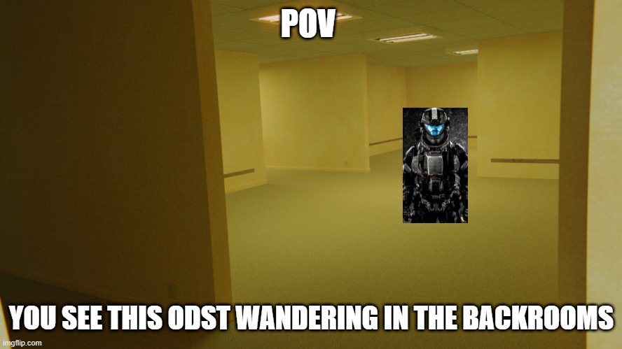 POV; YOU SEE THIS ODST WANDERING IN THE BACKROOMS | made w/ Imgflip meme maker