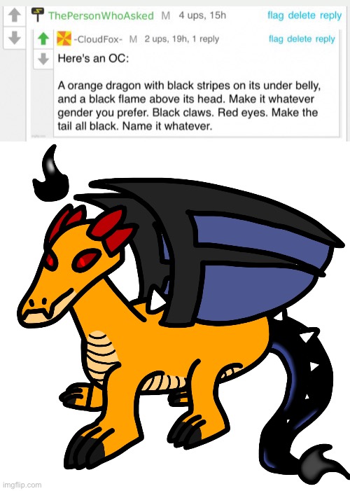 Reminds me of Charizard, I might make a humanoid version of it as a second form | made w/ Imgflip meme maker