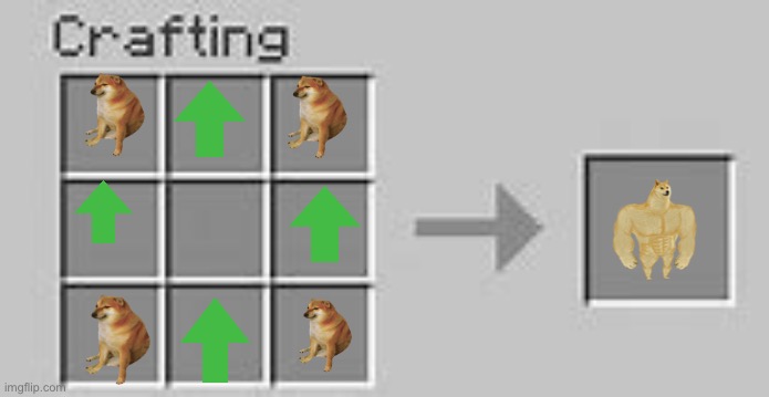 Minecraft Crafting | image tagged in minecraft crafting,recipe,for,big,doge | made w/ Imgflip meme maker