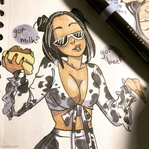 Doja cat bitch I’m a cow | image tagged in doja cat bitch i m a cow | made w/ Imgflip meme maker