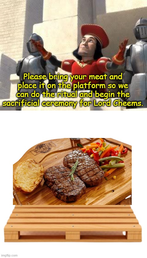 Please bring your meat and place it on the platform so we can do the ritual and begin the sacrificial ceremony for Lord Cheems. | image tagged in some of you may die,memes,blank transparent square | made w/ Imgflip meme maker