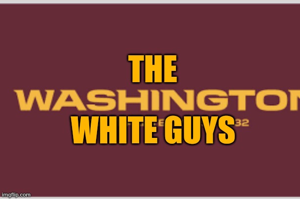 Washington Football Team | THE WHITE GUYS | image tagged in washington football team | made w/ Imgflip meme maker