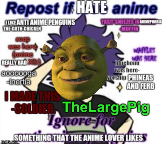 SHORK | TheLargePig | image tagged in funny,anti anime | made w/ Imgflip meme maker