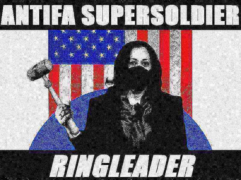 Kamala Harris ANTIFA supersoldier ringleader deep-fried 2 Blank Meme Template