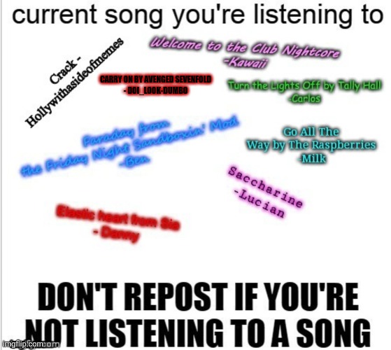 CARRY ON BY AVENGED SEVENFOLD
- DOI_LOOK-DUMB0 | made w/ Imgflip meme maker