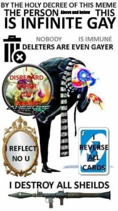 gru no u | Above and below | image tagged in gru no u | made w/ Imgflip meme maker