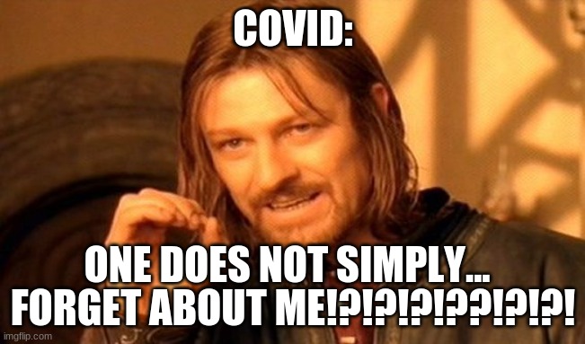 One Does Not Simply Meme | COVID:; ONE DOES NOT SIMPLY... FORGET ABOUT ME!?!?!?!??!?!?! | image tagged in memes,one does not simply | made w/ Imgflip meme maker