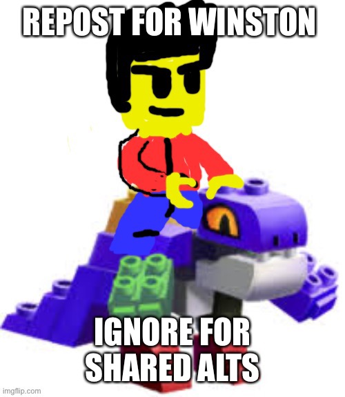 Winston rides on Blockheart | REPOST FOR WINSTON; IGNORE FOR SHARED ALTS | image tagged in winston rides on blockheart | made w/ Imgflip meme maker