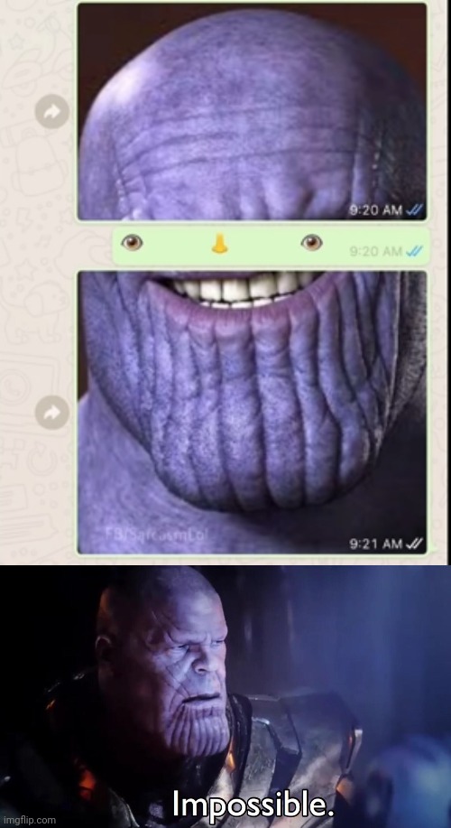 Whatsapp creation | image tagged in thanos impossible | made w/ Imgflip meme maker