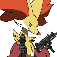 High Quality delphox with some guns Blank Meme Template