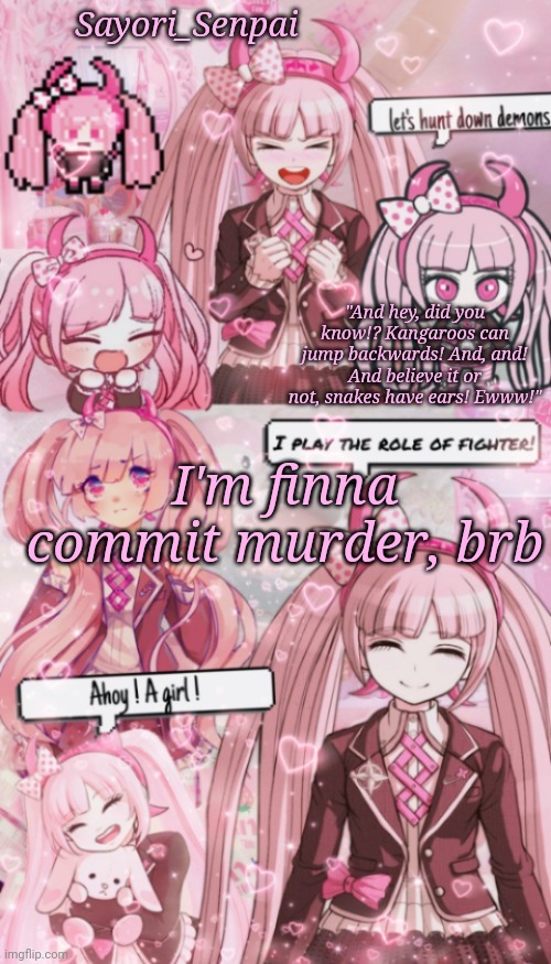 R | I'm finna commit murder, brb | image tagged in r | made w/ Imgflip meme maker