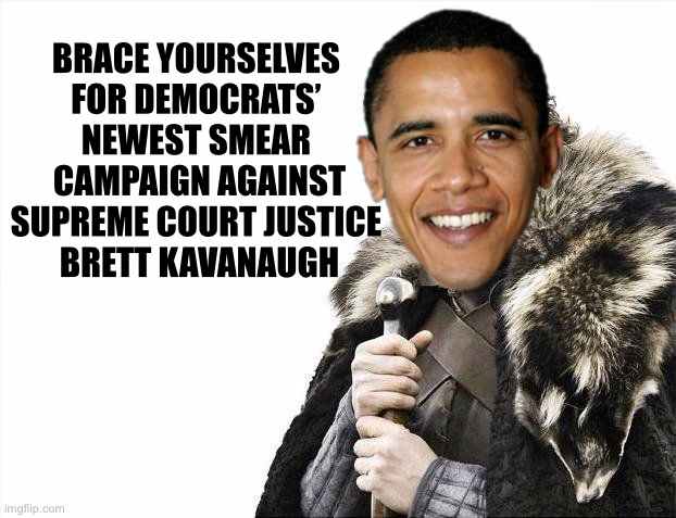 How low will these scumbags go?  Nothing is beneath their dignity… | BRACE YOURSELVES 

FOR DEMOCRATS’ 
NEWEST SMEAR 
CAMPAIGN AGAINST SUPREME COURT JUSTICE 
BRETT KAVANAUGH | image tagged in winter is coming | made w/ Imgflip meme maker