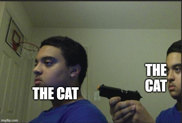 THE CAT THE CAT | image tagged in trust nobody not even yourself | made w/ Imgflip meme maker