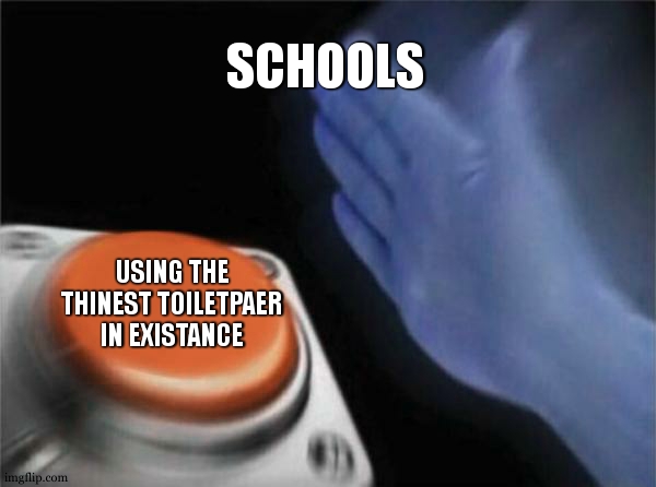 Blank Nut Button | SCHOOLS; USING THE THINEST TOILETPAER IN EXISTANCE | image tagged in memes,blank nut button | made w/ Imgflip meme maker