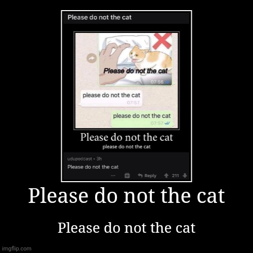 Please do not the cat | Please do not the cat | Please do not the cat | image tagged in funny,demotivationals,cat,wikihow | made w/ Imgflip demotivational maker