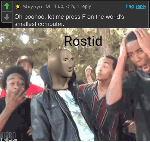 Roast | image tagged in meme man rostid | made w/ Imgflip meme maker